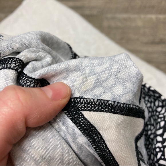 Lululemon Wunder Under Crop Hi-Rise Leggings Miss Mosaic Black Size 6 - Flaw - Picture 5 of 12